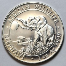 2016 1oz Somali Republic 100 Shillings Silver African Elephant - Wildlife Series