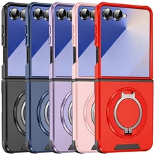 For Samsung Galaxy Z Flip 7 Phone Case Magnetic Large Rotate Ring Stand Cover