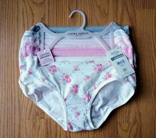 Laura Ashley Girls Size L 10-12 Underwear Large 5 Pack Briefs Floral NEW NWT
