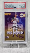2025 ONIT LSU ICON SIGNATURES #IC2 KADE ANDERSON AUTO 11/15 (POP 1) PSA 10