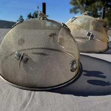 Godinger Silver Plated Screen Mesh Dome "Shoo Fly" Food Covers Set of 2 NO TRAYS