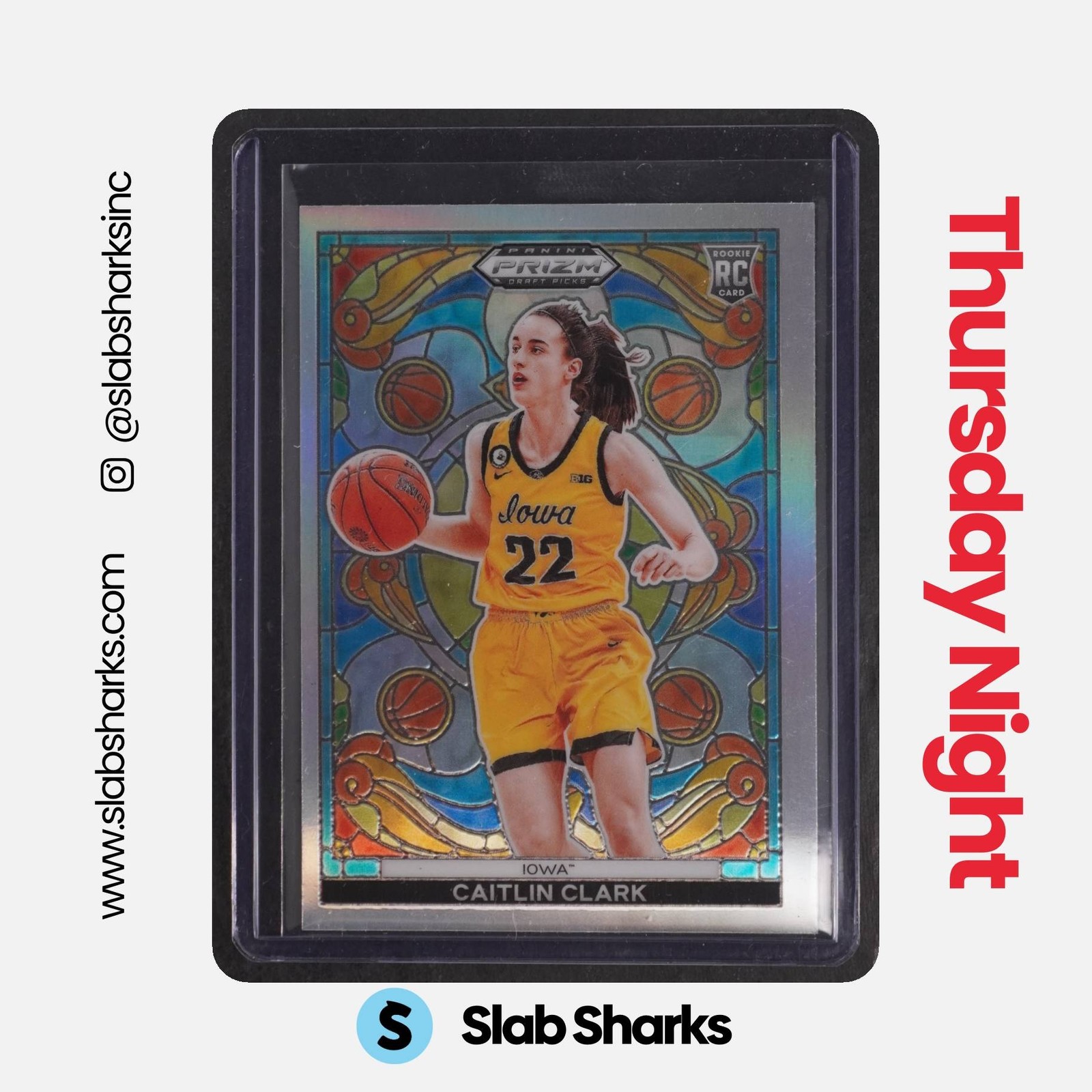 2024 PANINI PRIZM DRAFT PICKS COLLEGIATE #1 CAITLIN CLARK STAINED GLASS RC