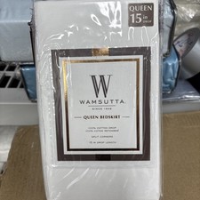 Wamsutta Queen Bedskirt 15&rdquo; Drop 100% Cotton400 CT SPLIT CORNERS BRAND NEW WHITE