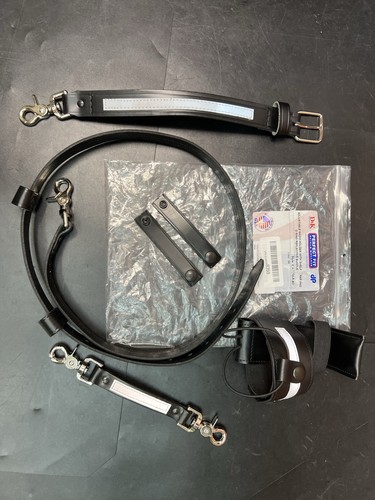 Cartera reflectante de cuero para bombero de ajuste perfecto + funda y correa de radio estilo L - Imagen 4 de 14