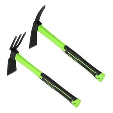 2pcs Pick Axes for Digging and No Installation Required Garden Hoe and Green