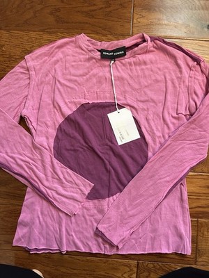 NWT Edward Cuming Pink Deconstructed Cut-Out Long Sleeve T-Shirt SSENSE Size S