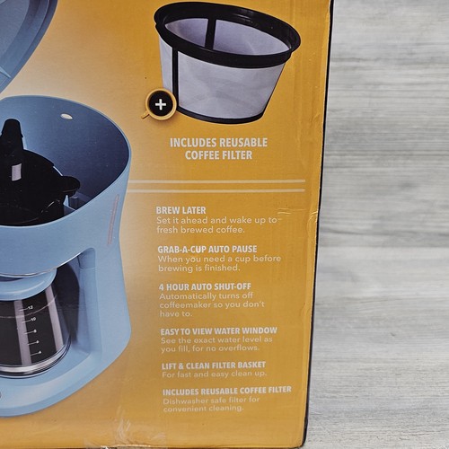 Mr. Coffee Sky Blue Caffettiera 12 Tazze Programmabile BVMC-PC12AB2 Nuova - Foto 7 di 10