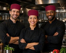 Adjustable Chef Hat 3 Pack Kitchen Restaurant Bakery Sushi Chef Caps Skull Hat