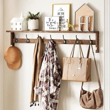 AMBIRD Coat Rack Wall Mount, 35 Inch Extra Long Wall Hooks with Hanging, Wood...