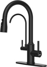 Matte Black Kitchen Faucet W/ Drinking Purfied Water Faucet 3 Holes High Arc