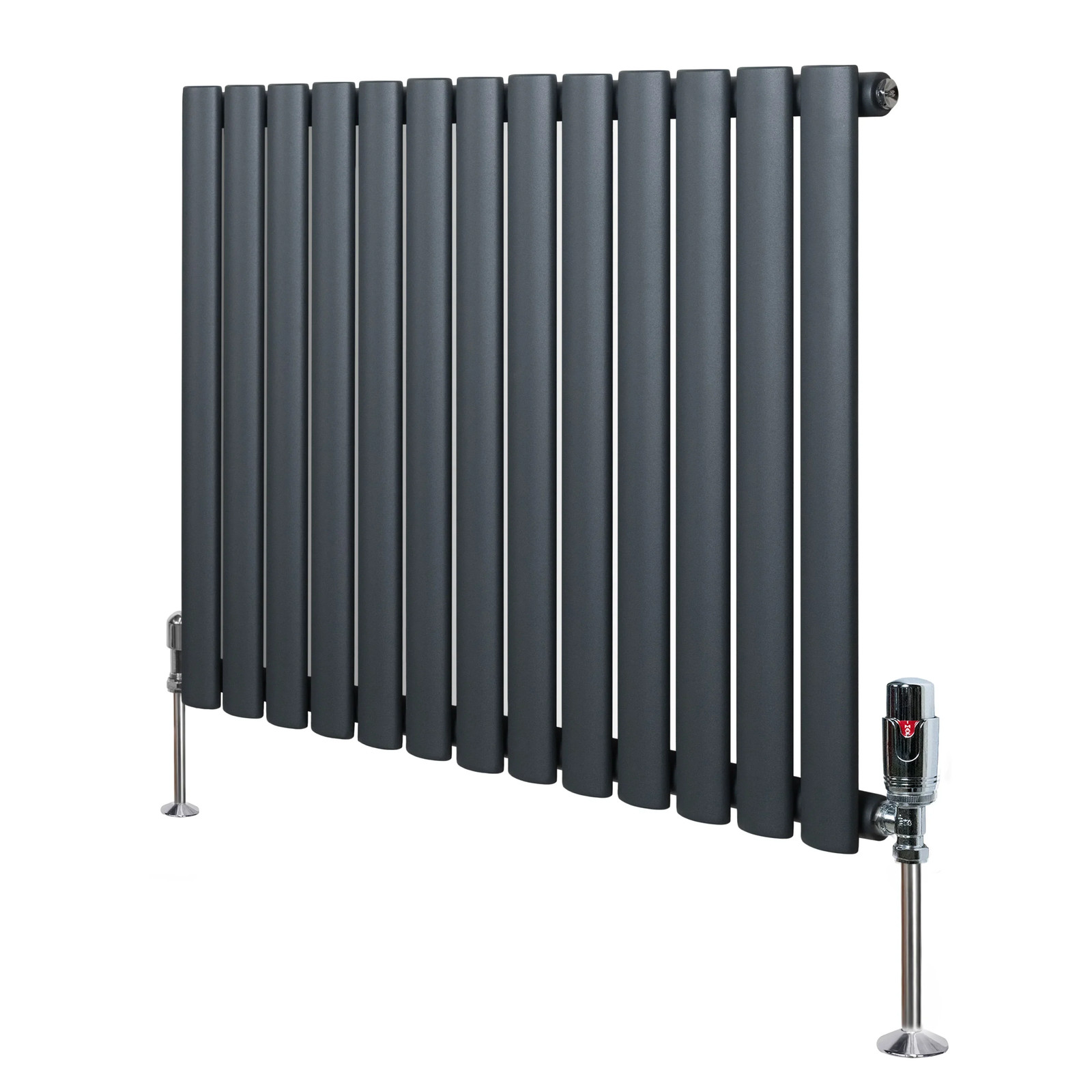 Oval Single Column Radiator 600mm x 780mm & TRV Chrome Valves
