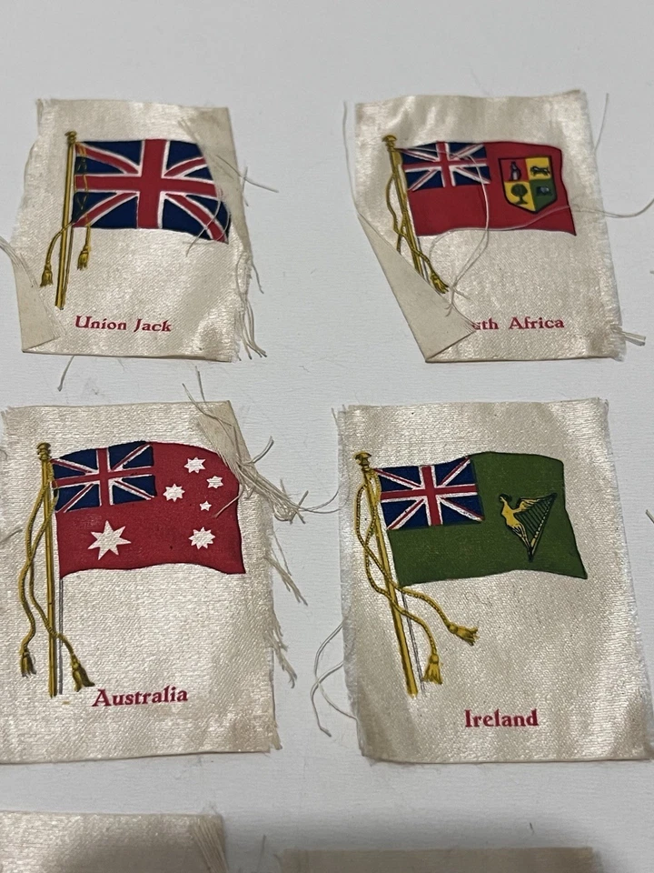Antique Cigarette Silks – 13x Flags, Regimental Colour & HMS Warrior Early 1900s - Image 2 of 4