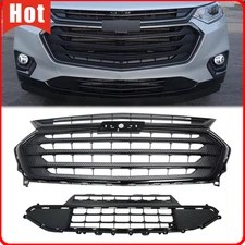 Full Black For 2018-2020 Chevy Traverse Front Bumper Upper & Lower Grille Grill