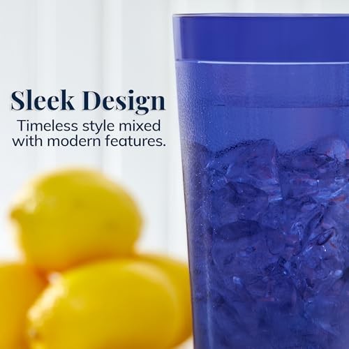 Cafe Plastic Reusable Tumblers (Set of 16) Water Cups Colors 20-ounce Coastal - Picture 2 of 7