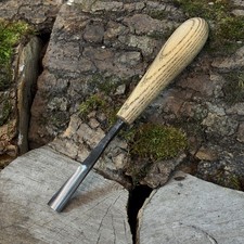 Hand-Forged Small Carving Gouge, Detail Figurine Carving, Carbon Steel Blade