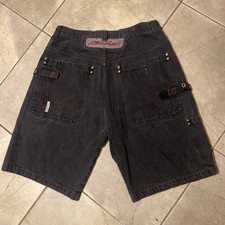 Vintage Jean Baggy Shorts Paco Sport Mens 36 Jet Black Denim Rare