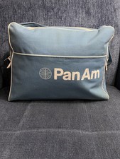 VINTAGE PAN AM Airline Bag Carry On Travel Overnight Blue Crew Bag Messenger 