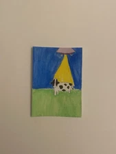 ACEO Original Painting, Abstract Cow Watercolor Art, 3.5” x 2.5”, by k.marie