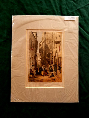 Antique 100+ yr Old Print Libberton's Wynd Edinburgh Stamped Glasgow R. Griffin
