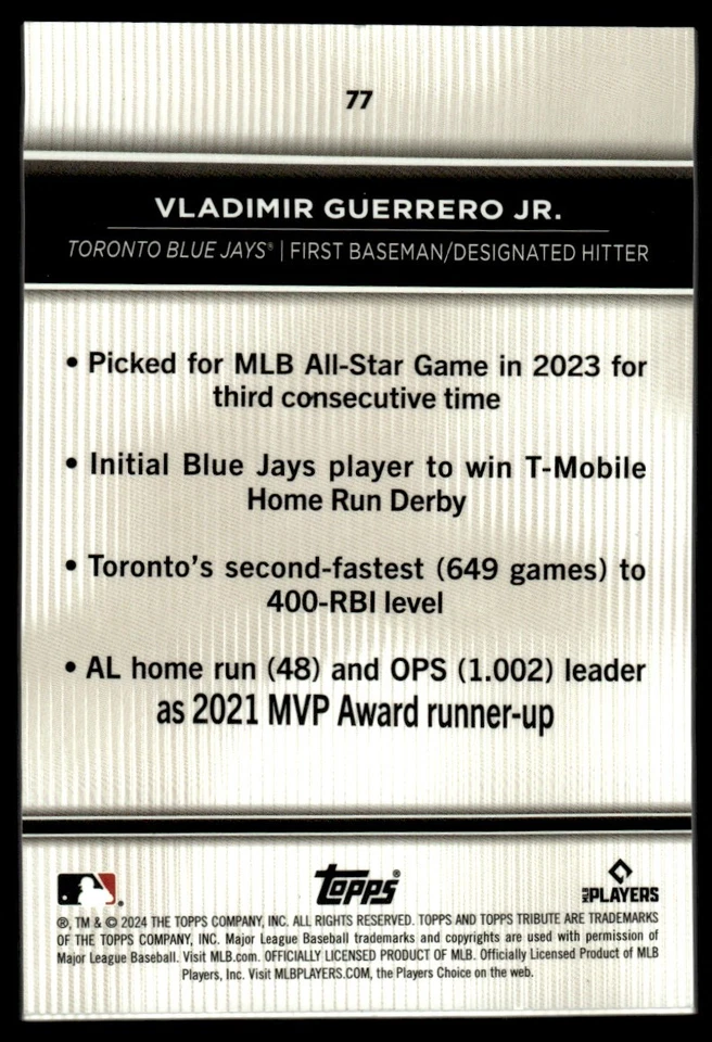 2024 Topps Tribute JOSH GIBSON #77 - Image 2 of 2