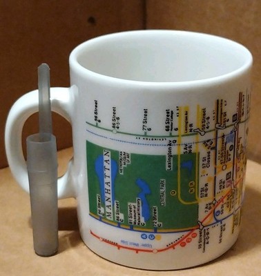 Map Of Manhattan W/ Hudson River Espresso Mug Made By City Merchandise