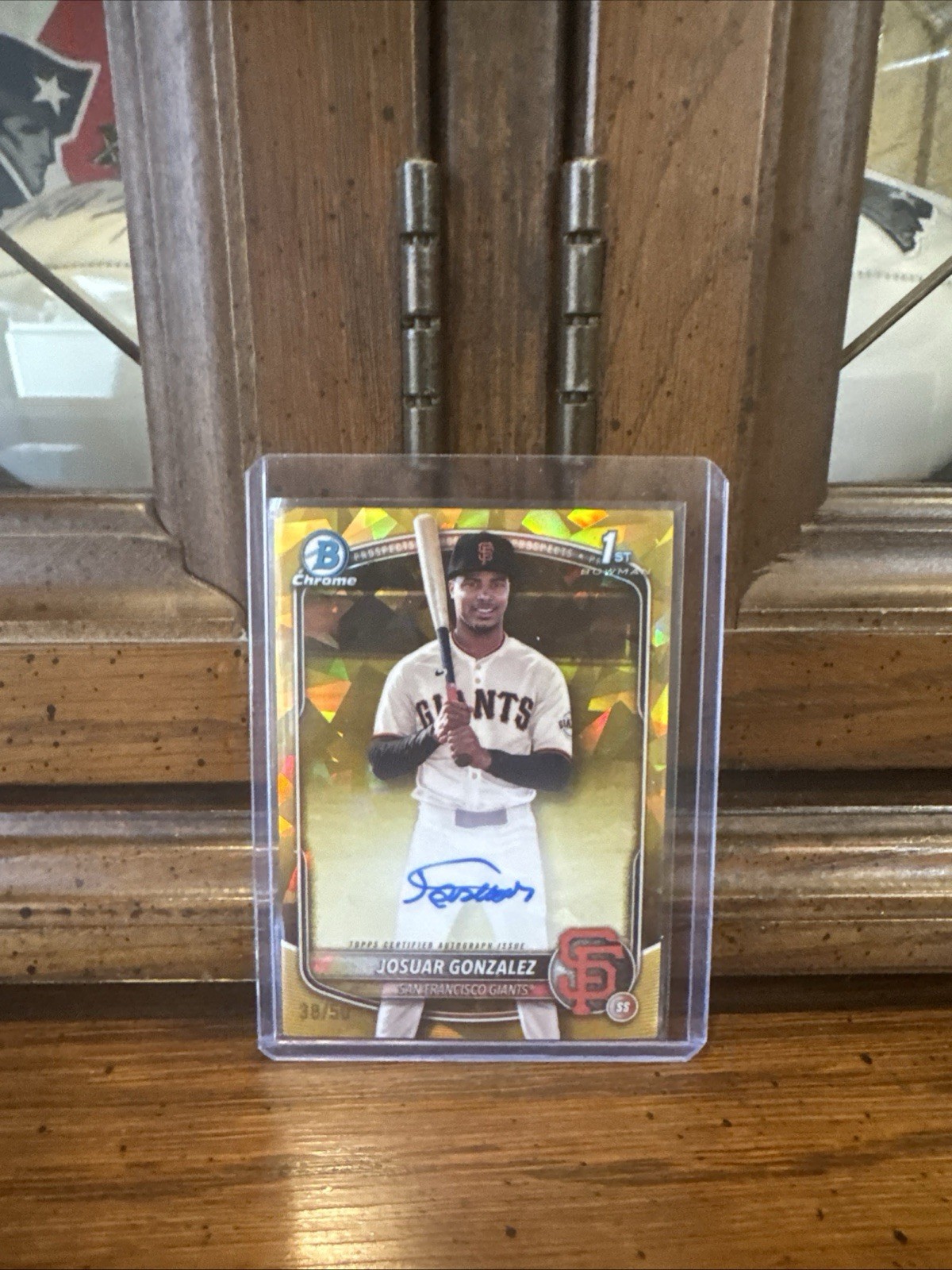 /50! JOSUAR GONZALEZ 2025 BOWMAN CHROME SAPPHIRE 1ST GOLD REFRACTOR AUTO 38/50