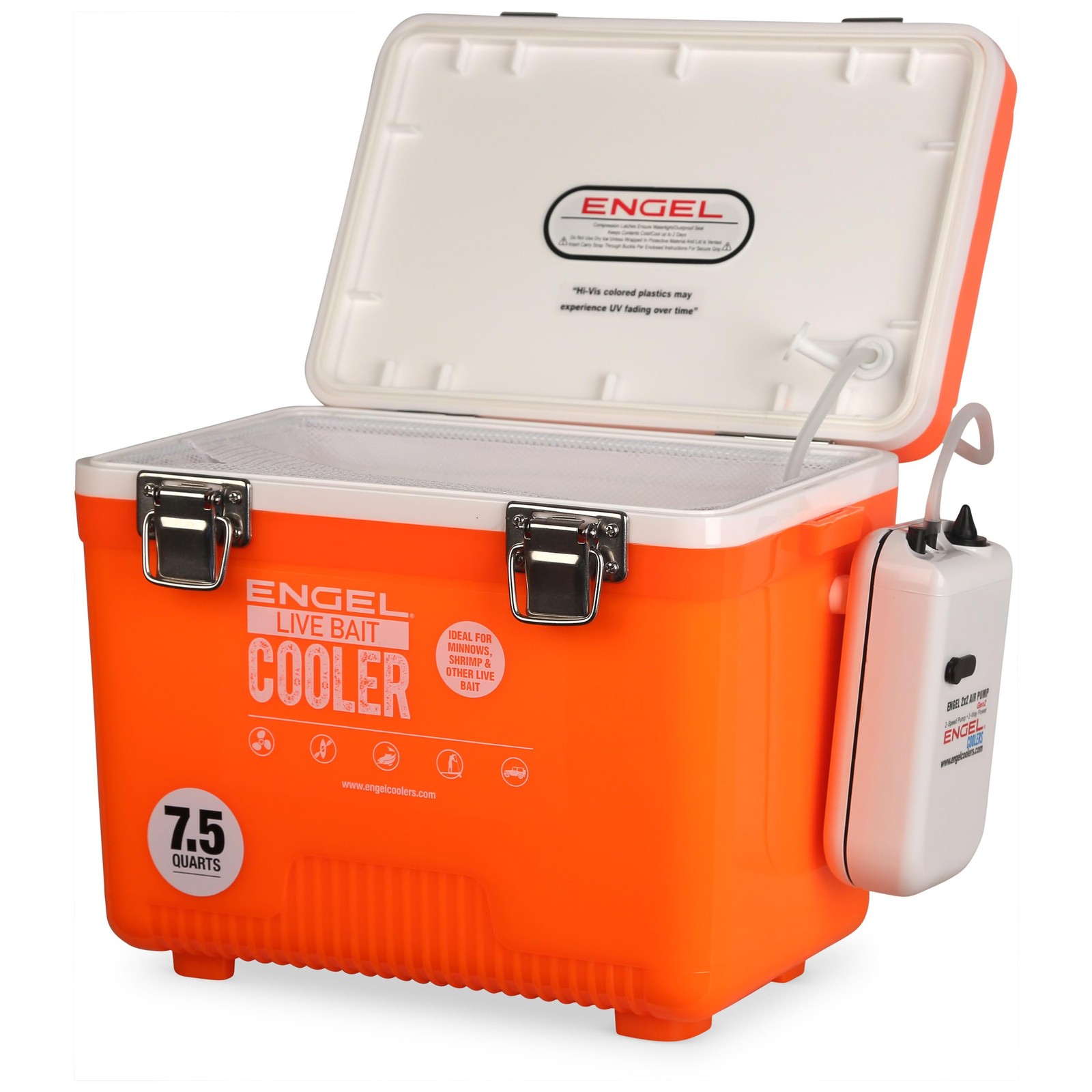 Box With 2nd Gen 7.5 Quart, Orange Hi-vis