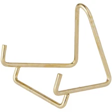 2 Pack Gold-toned Wire Easel Stand 2 Inch High Plate Picture Display Holder