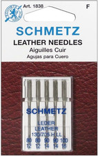 Leather 130/705 HLL / 15X2NTW Sewing Machine Needles - Carded - Assorted