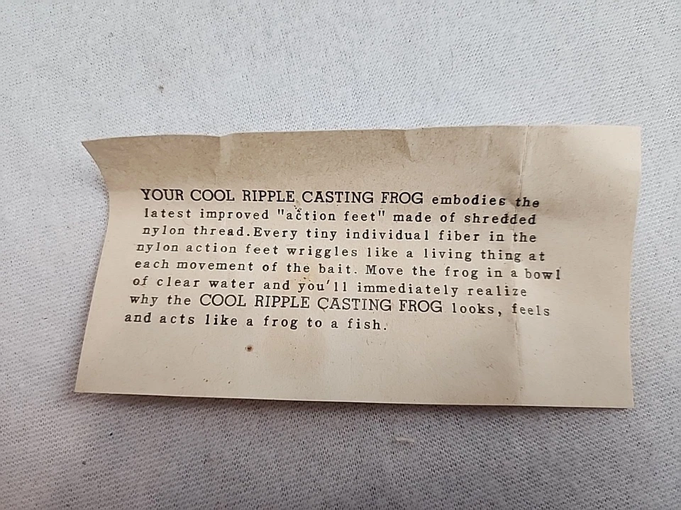Редкая Классная Лягушка для Литья Ripple Ранние 40-е Новый из старых запасов Коробка с Одним Крючком и Бумага Приоритет - Изображение 2 из 4