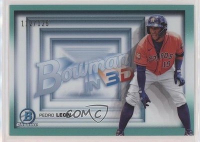 2022 Bowman in 3-D! Aqua Refractor 112/125 Pedro Leon #B3D-18 0r5k
