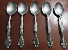 Oneida CANTATA Set of 5 Oval Soup Spoons Community Stainless Flatware  Lot J