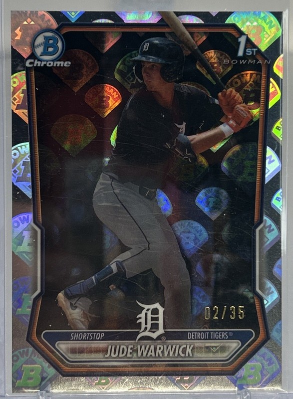 2026 Bowman Chrome Jude Warwick 1st Bowman Logofractor 2/35 Detroit Tigers MLB