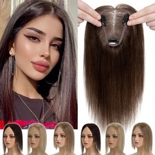 Free Part Women Topper Remy Human Hair Top Toupee Piece Clip in Lace Hairpiece W