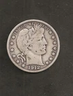 1912-P Barber Half Dollar (90%) F+