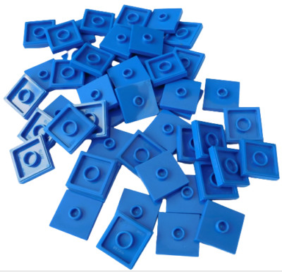 Lego 50 Stück Fliese 2 x 2 mit einer Nocke in blau Noppe blaue Fliesen 87580 Neu