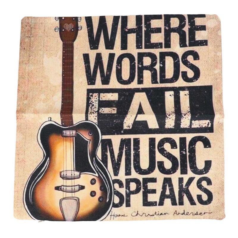 3Xr Music Words Pillow Case For Sofa Bed Cars Decoration Throw Pillow