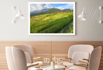 Nature Mountain & Cloudy Sky View Print Premium Poster High Quality choose sizes