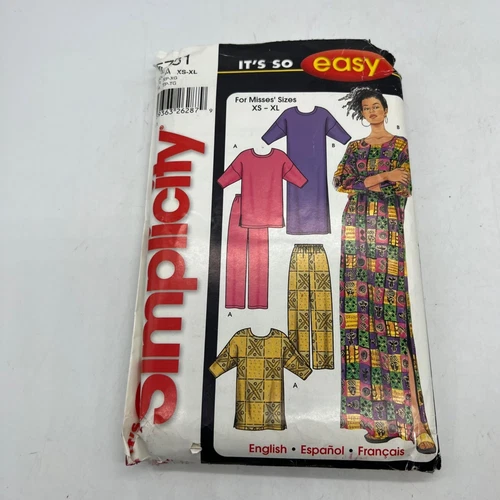 Simplicity Sewing Dress Pants Set Maxi Pattern 5731 Shirt Loungewear NEW