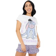 Disney Eeyore Pyjamas Adults Womens M L XL XXL PJs Set Short Sleeve