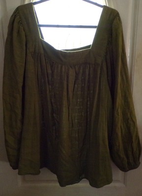 NWT Sonoma Green Square Neck Shirt  Size 4X