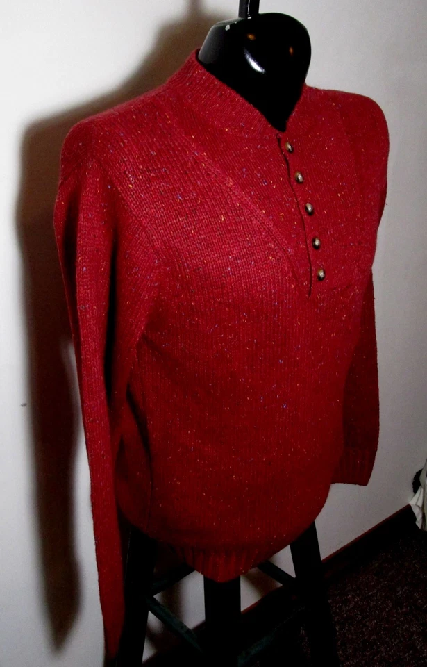 Suéter SCANDIA WOODS Rojo Quemado Henley Mezcla Lana Para Hombre Talla S Nuevo Sin Etiquetas Foto 3 de 4