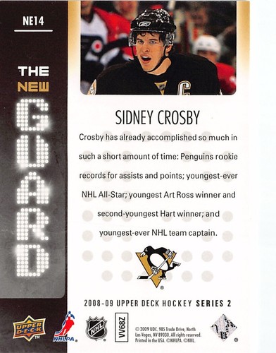 2008-09 UD The New Guard #NE14 Sidney Crosby - Picture 2 of 2