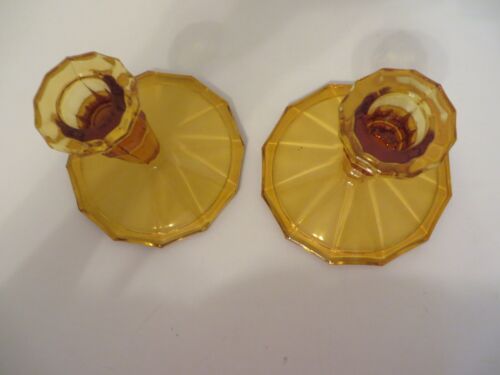 9 Piece Amber Glass Clam Shell Dresser Vanity Set - Rare Find - Picture 10 of 11
