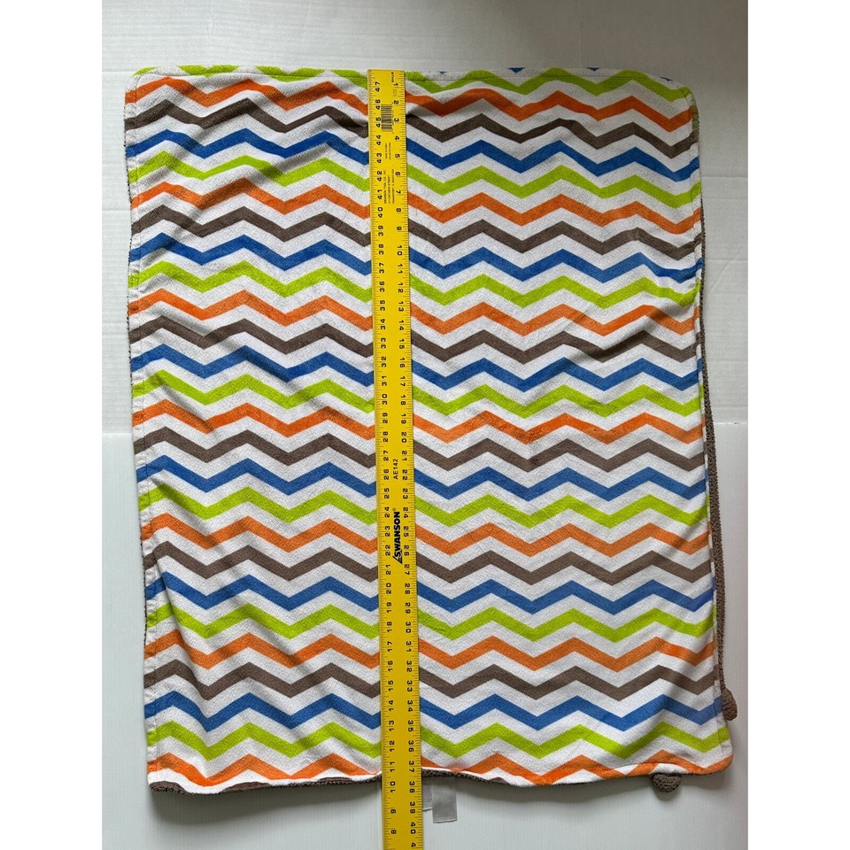 Baby Starters Monkey Chevron Zig Zag Sherpa Blanket Lovey Brown Blue