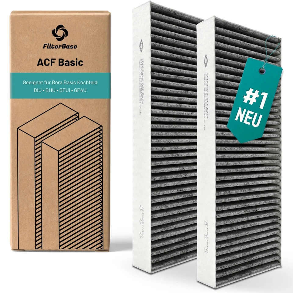 D&D LIVING Aktivkohlefilter Set: 2x Aktivkohle Filter für Bora Basic | BAKF BIU BAKFS
