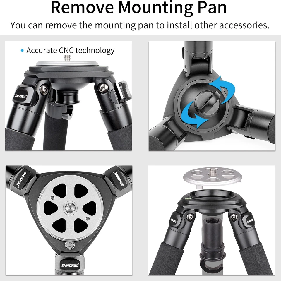 Trípode de fibra de carbono INNOREL profesional soporte de trípode de alta resistencia para Camere DLSR Foto 4 de 4
