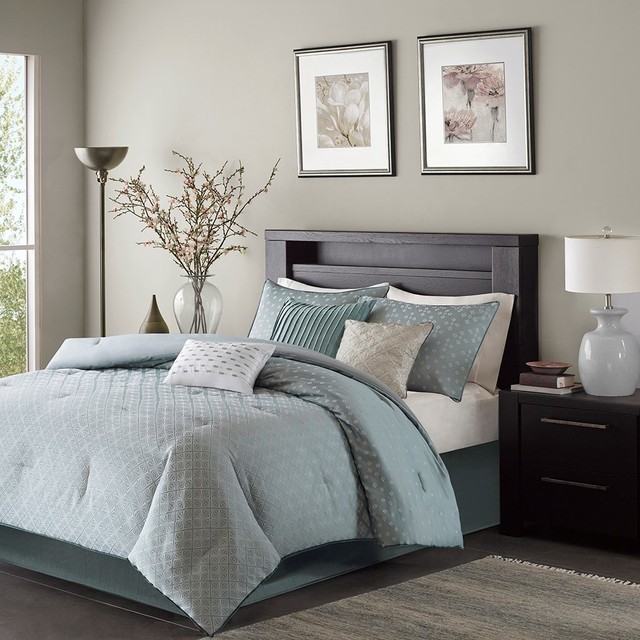 Madison Park Biloxi 7 Piece Comforter Set In Blue Navy Purple