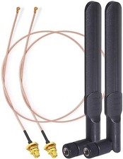 2-Pack Dual Band WiFi 2.4GHz 5GHz RP-SMA Male Antenna,30cm RG178 U.FL Cable