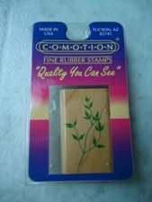 Comotion Branch Leaf Spray Wood Mounted Rubber Stamp 431 2  X 1   